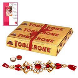 Delightful Toblerone with Free Nice Rakhi Roli  Tilak and Chawal