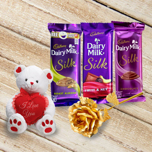 Exquisite Chocolate N Teddy Delight Gift Hamper