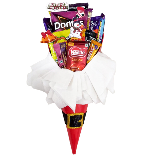 Santa Cone Hamper of Christmas Goodies