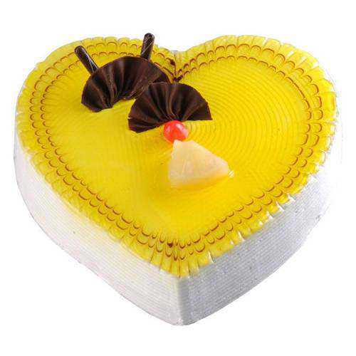 Tasty Heart Shaped Pineapple Cake