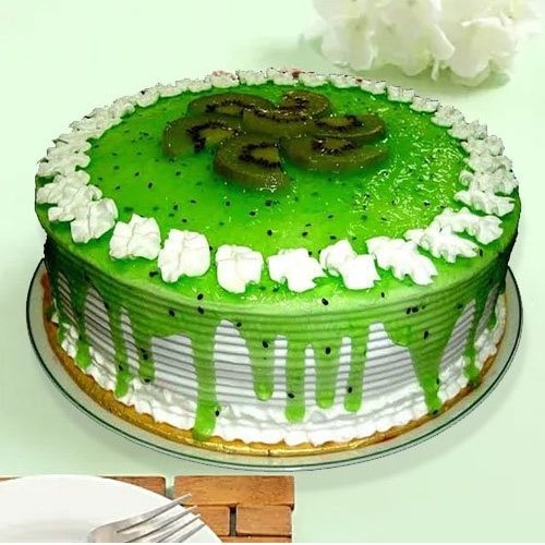 Eggless Kiwi Cake