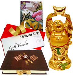 Superb Present of Shoppers Stop E Vouchers Laughing Buddha Homemade Chocolates  N  a Free Best Wishes Card