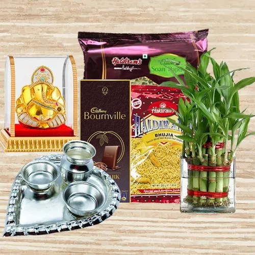 Eco Friendly Gift for Good Luck with Sweets n Chocolates