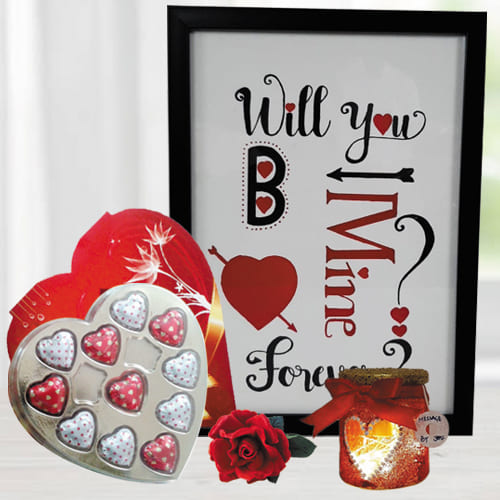 Exclusive Photo Frame with Led Lamp n Heart Chocolates