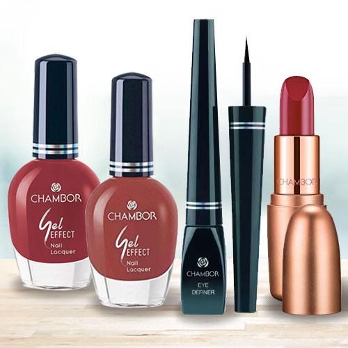 Exclusive Chambor Eye Definer, Nail Lacquer N Lipstick