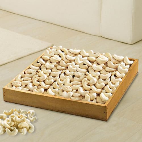 Enticing Cashews in Wooden Tray
