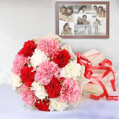 Luminous Mixed Carnations Bouquet