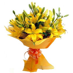 Feisty Bouquet of Smiling Lilies