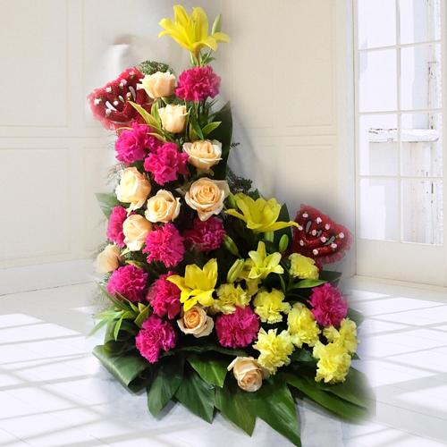 Eye-Catching Assorted Flowers Arrangement for 30th Birthday