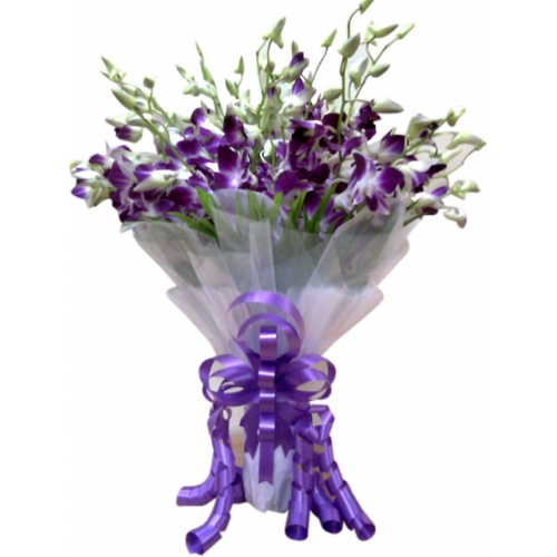 Awesome Bouquet of Blue Orchids