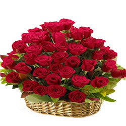 Appreciating Basket of Red Roses