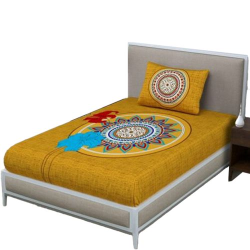 Royal Jaipuri Print Single Bed Sheet with Pillow Cover