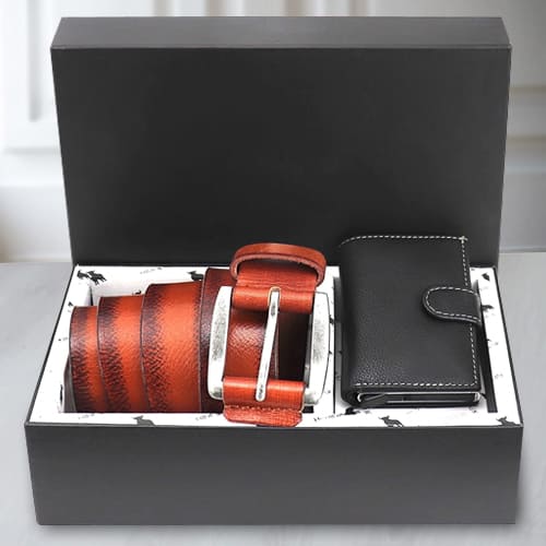 Exclusive Hide and Skin Mens Leather Card Holder N Belt