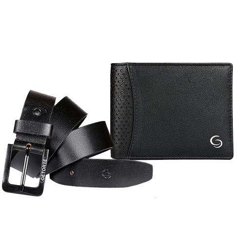 Elegant Getoree Leather Wallet N Belt Combo for Men