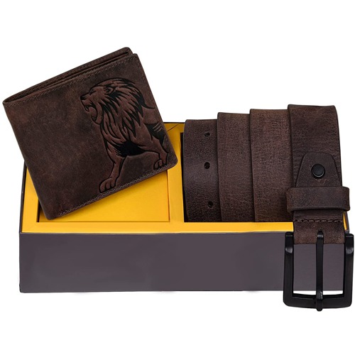 Stylish Urban Forest Mens Leather Wallet N Belt Set