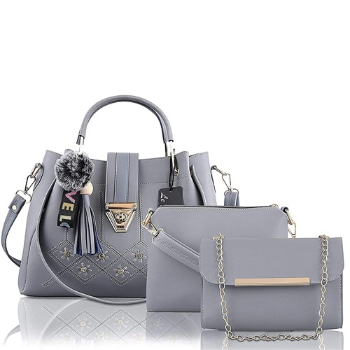 Latest Fargo PU Leather Ladies Handbag Combo Of 3