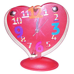 Retro Style Red Heart Shaped Alarm Clock