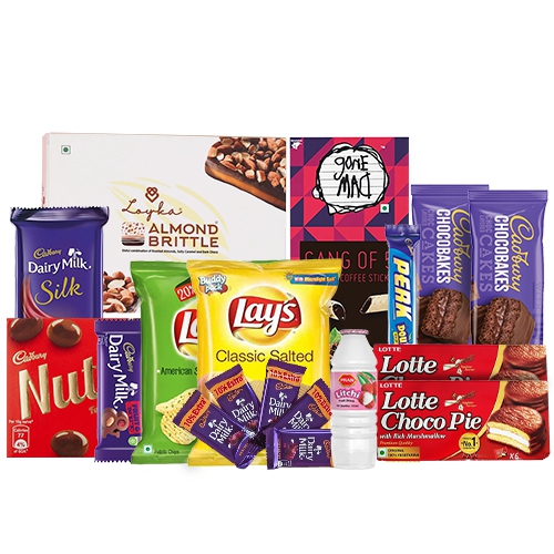 Amazing Assorted Treat N Drinks Cone Hamper