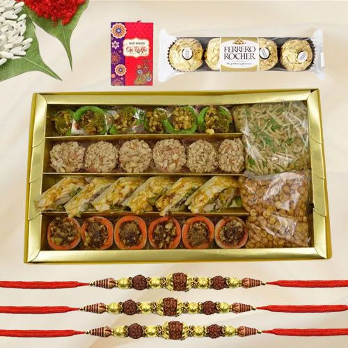 Rudraksha Rakhi N Sweet hamper