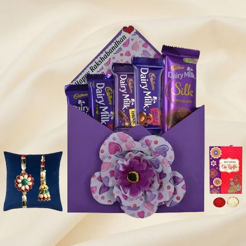 Chocolicious Envelope with Couple Rakhi Duo