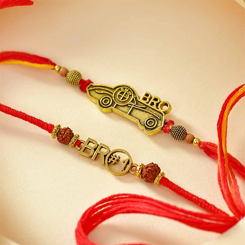 Rudraksh Rakhi Set