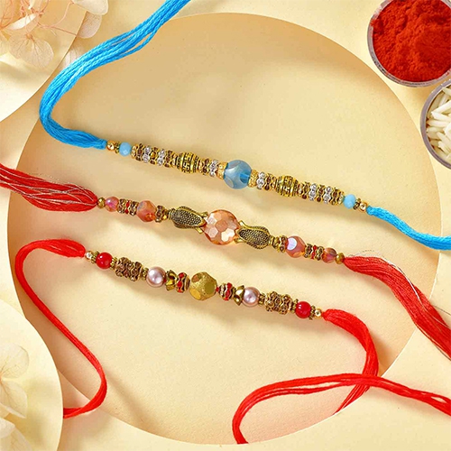 Elegant Crystal Rakhi Set