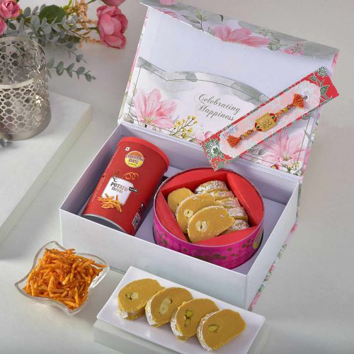 Delectable Rakhi Sweet N Dry Fruit Hamper