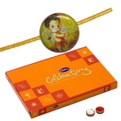 Celebration Chocolate Pack with Kids Rakhi and Roli Tilak Chawal