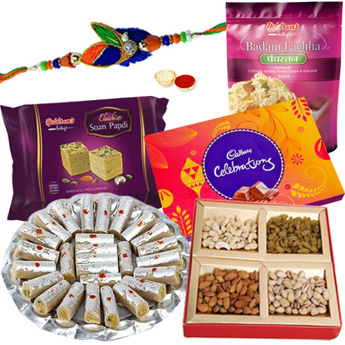 Sweets N Savory Gift Hamper with Rakhi