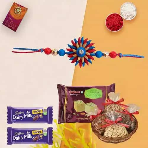 Astonishing Rakhi with Dry Fruits Chocolates n Sweets