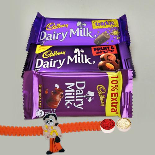 Assorted Cadbury Chocolate Pack with a Kids Rakhi