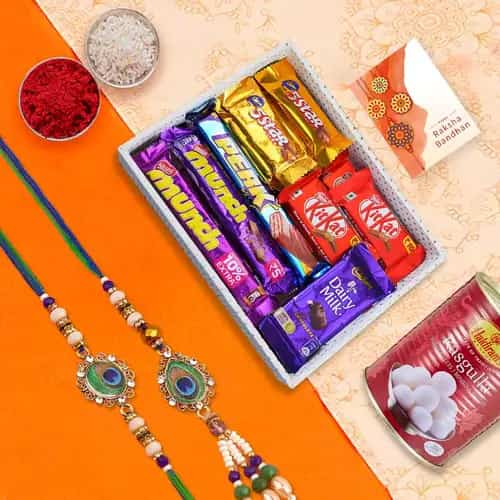 Couple Rakhi with Chocolaty Add-ons