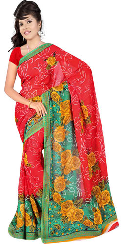 Marvelous Womens Georgette Fabric Saree by Suredeal