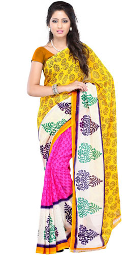 Lucid Brightness Faux Georgette Saree