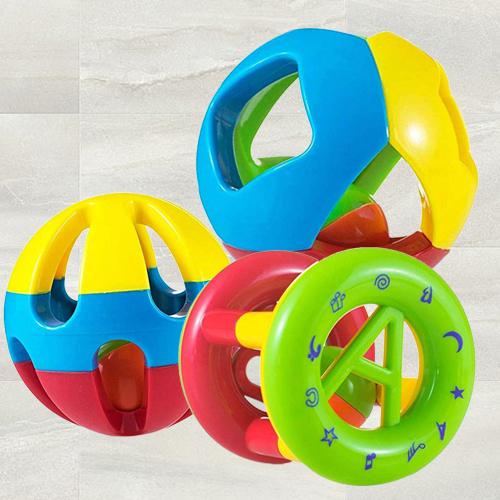 Marvelous Rattle Set of 3 Shake and Grab Ball for Kids
