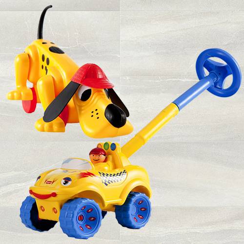 Exclusive Funskool Digger the Dog and Walk N Drive Truck
