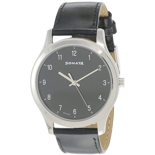 Classy Sonata Analog Black Dial Watch for Men