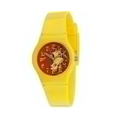 Titan Zoop Presents Cute Animal Printed Yellow Coloured Kids Watch