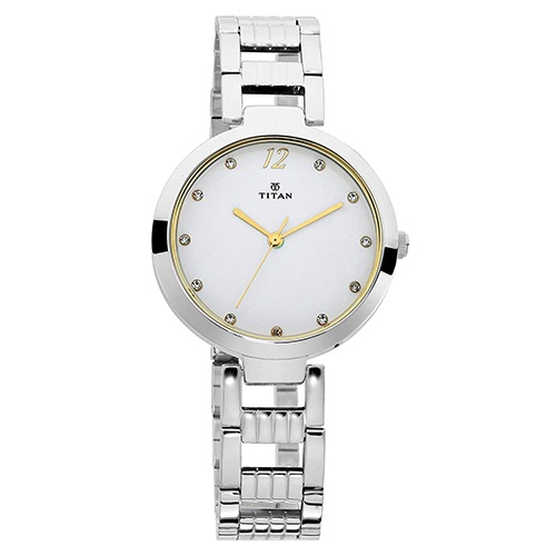 Gaudy Titan Sparkle White Dial Analog Watch for Women